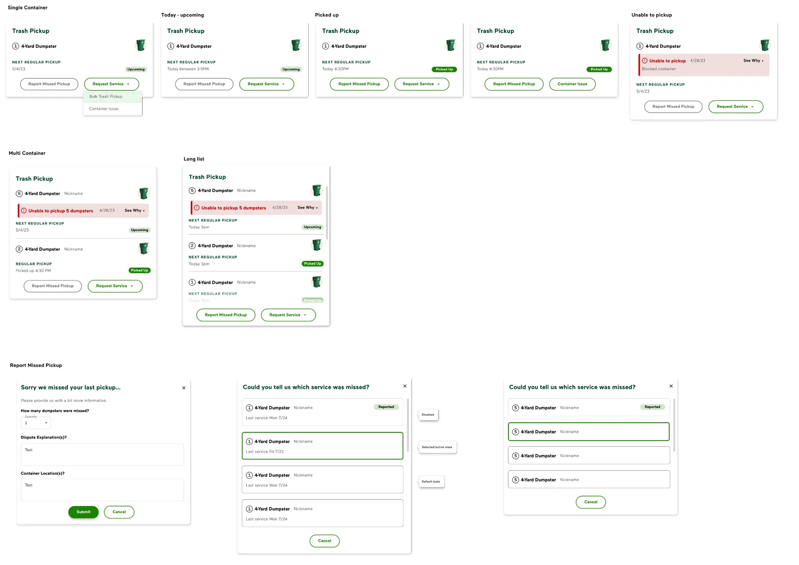 Sheet of custom dashboard components designed to extend WM's existing design system